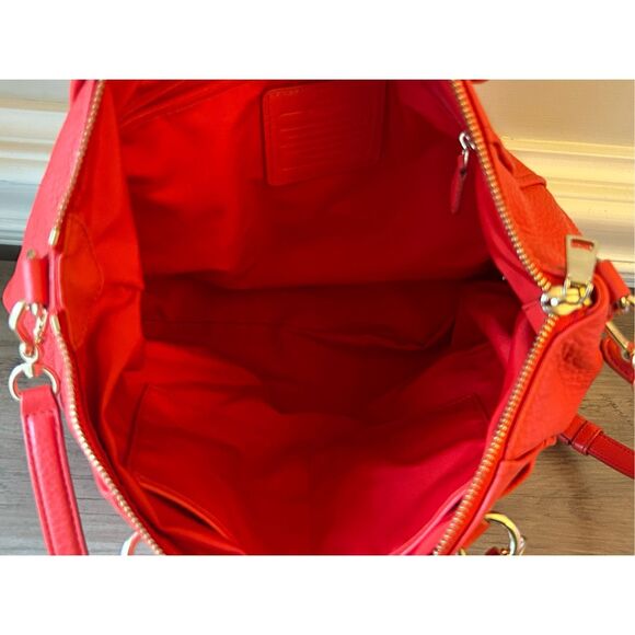 Coach Mini Ellis Tote in cardinal red pebbled leather career holiday minimalist - Picture 5 of 10